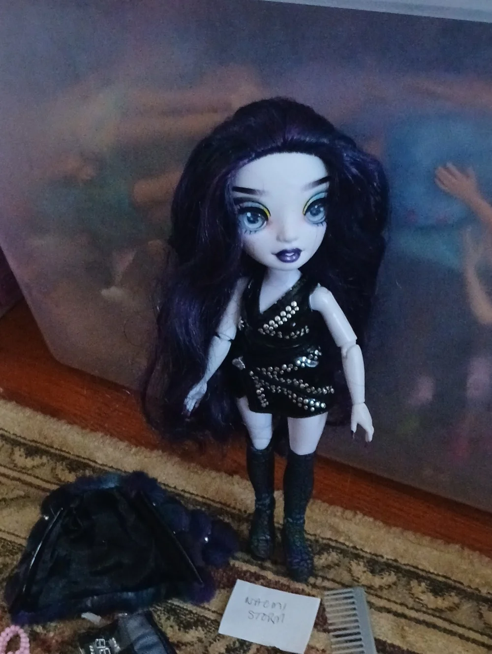 Rainbow High Purple-Haired Fashion Doll with Accessories - Black Outfit